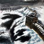 Chinese painting: Fist Snow at Great Wall